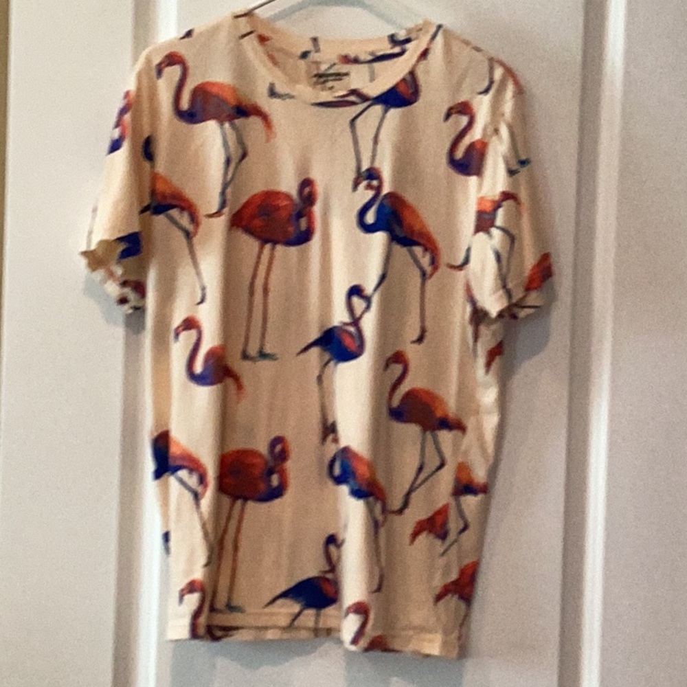 Flamingo Print Cream Shirt 2 piece set - Picture 5 of 9